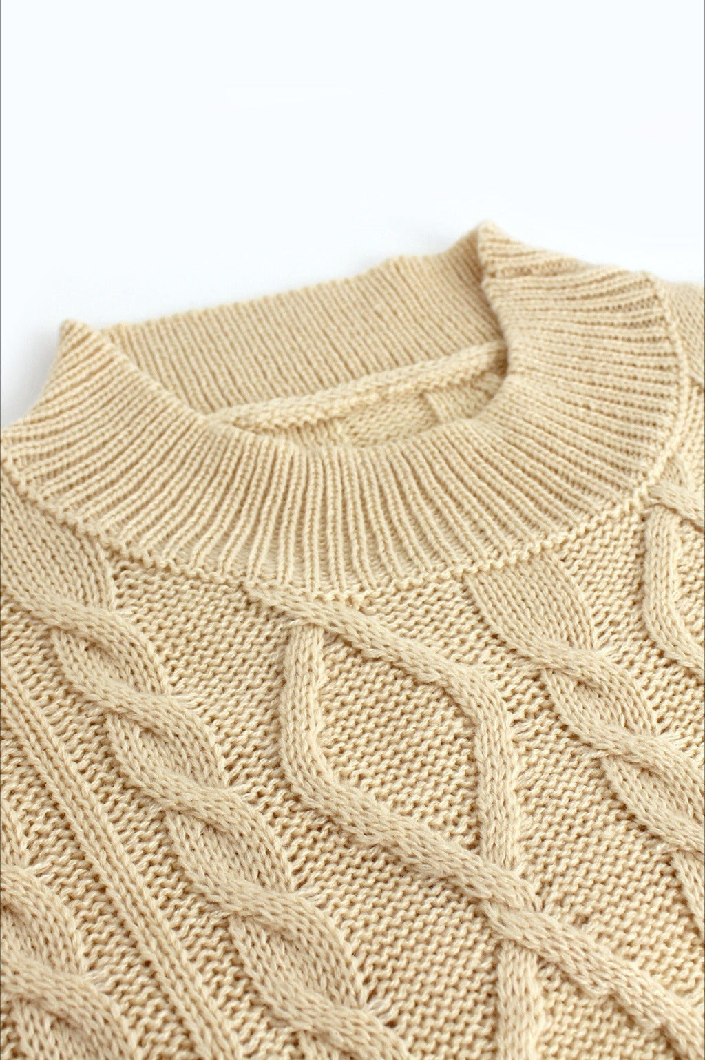 Long Sleeve Cable Knit Backless Sweater Dress