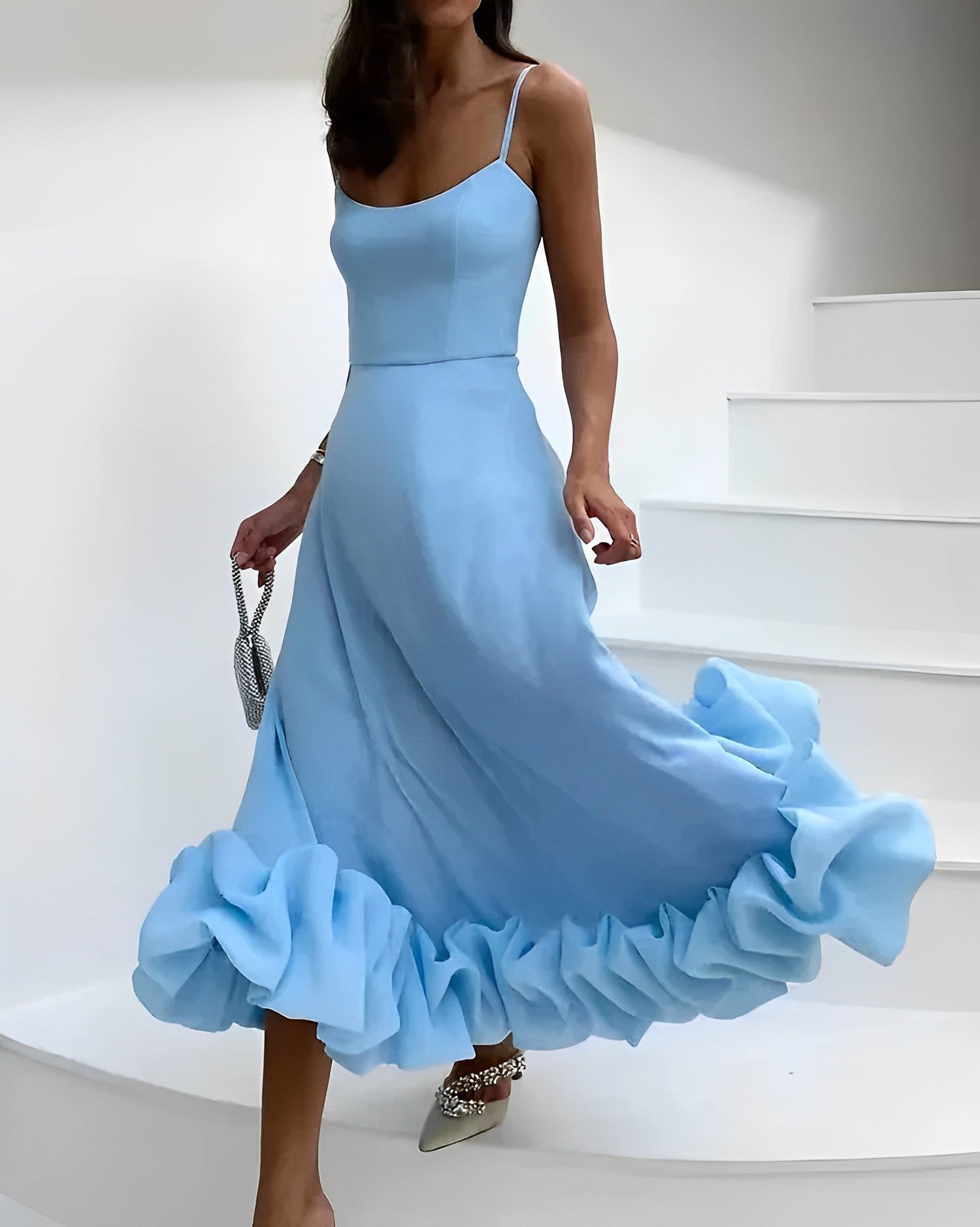 Begoña Premium Dress with Party Hem Elevated Occasion Wear