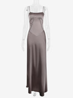 Corest Maxi Dress Adjustable Spaghetti Straps Backless Lace Up Prom Dresses