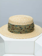 Ribbon Straw Boater Hat