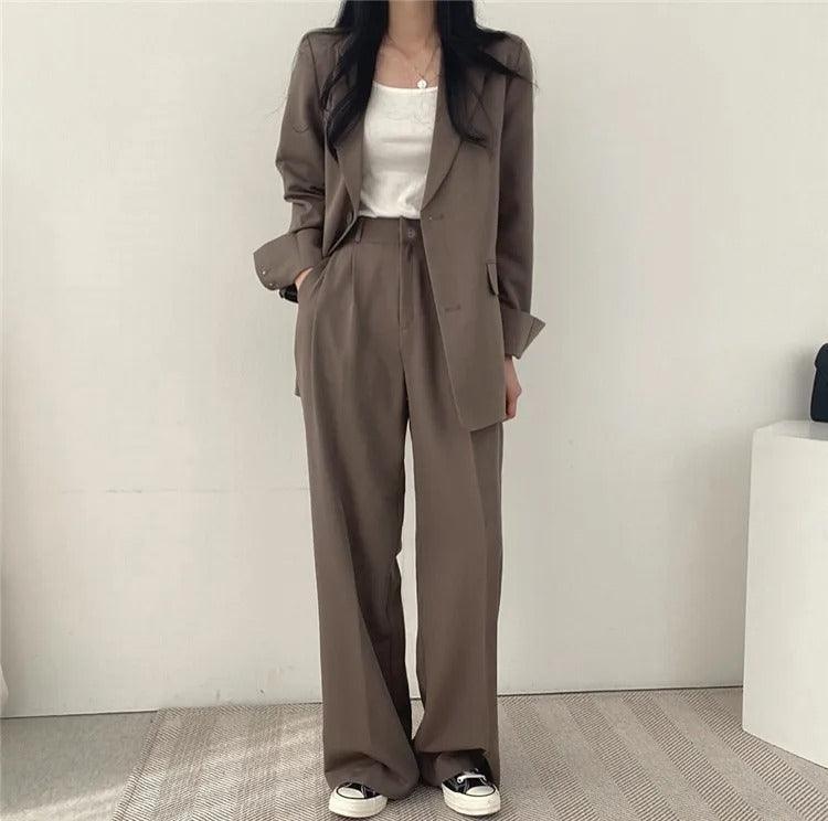 | Women's Tailored Suit Set, Long Blazer