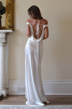Satin Cowl Neck Wide Strap Slip Maxi Dress