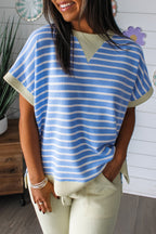 Striped Short Sleeve Casual Top