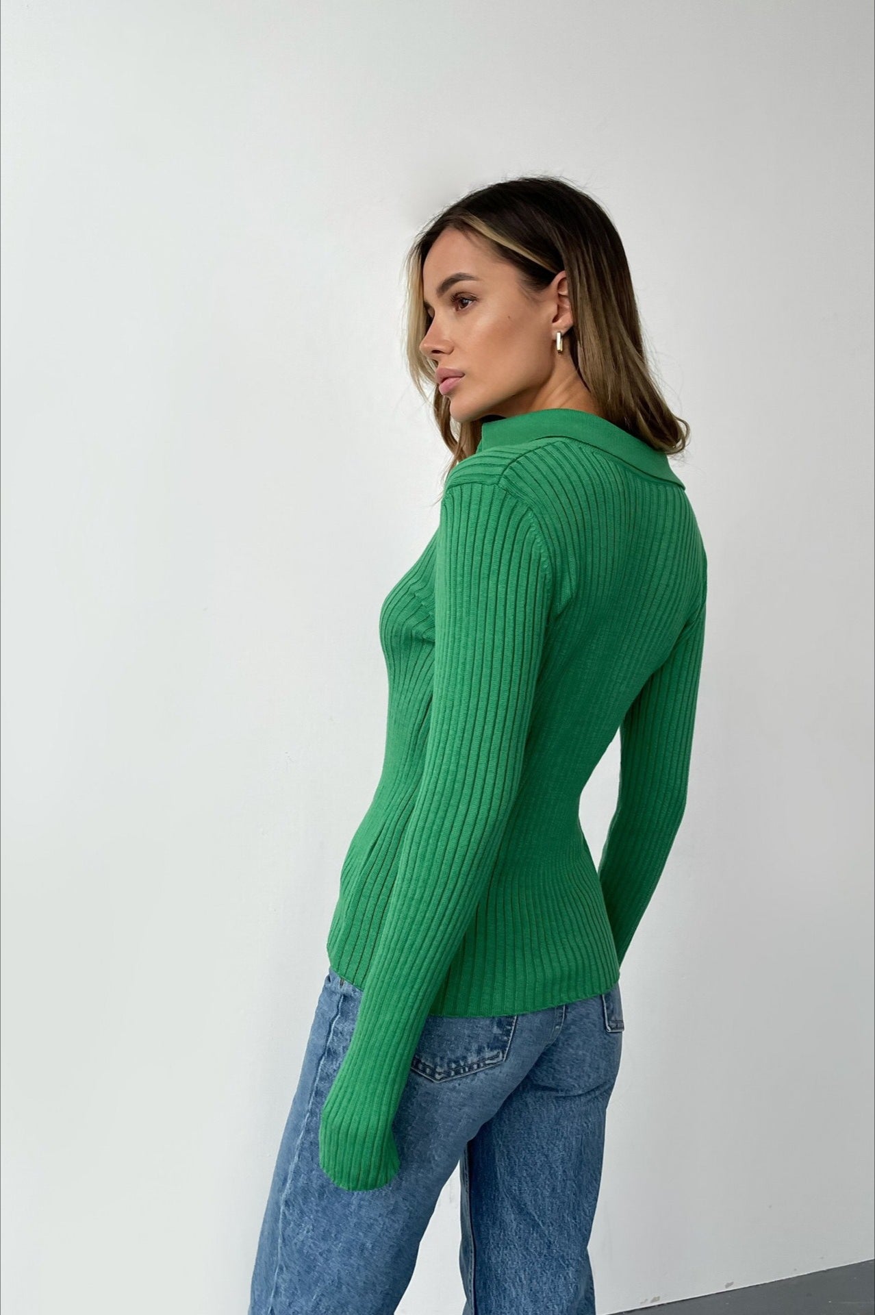 Slim Fit Polo Knit Sweater