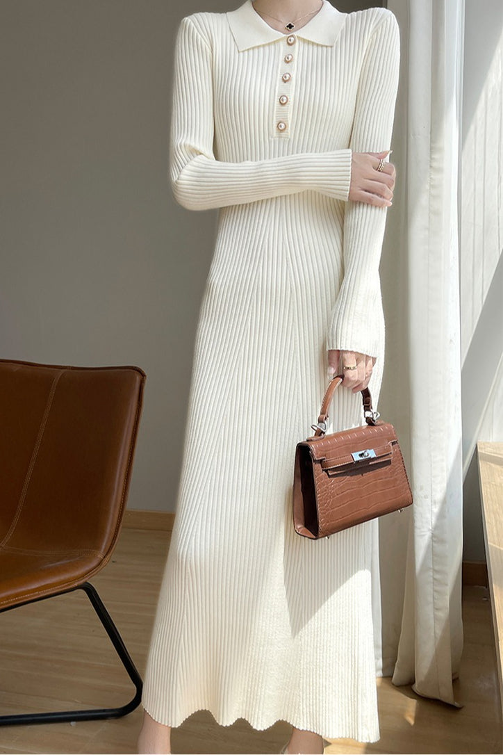 Collared Maxi Sweater Dress