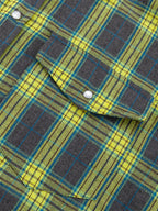 Vintage Plaid Print Long Sleeve Blouse