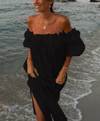 Seaside White Lace Maxi Dress