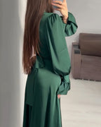 Chic criss-cross waist tie dress