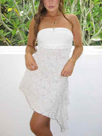 Bandeau See Through Slit Mini Dress