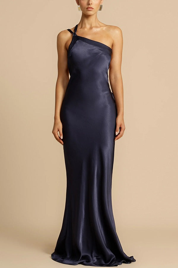 Satin One Shoulder Bodycon Dress