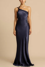 Satin One Shoulder Bodycon Dress