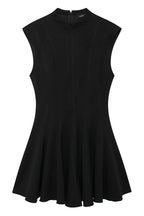 Sleeveless Mock Neck Fit and Flare Mini Dress
