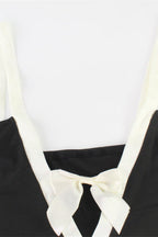 Sexy Cami Dress with Bow Detail Color-block Bodycon Maxi Dress