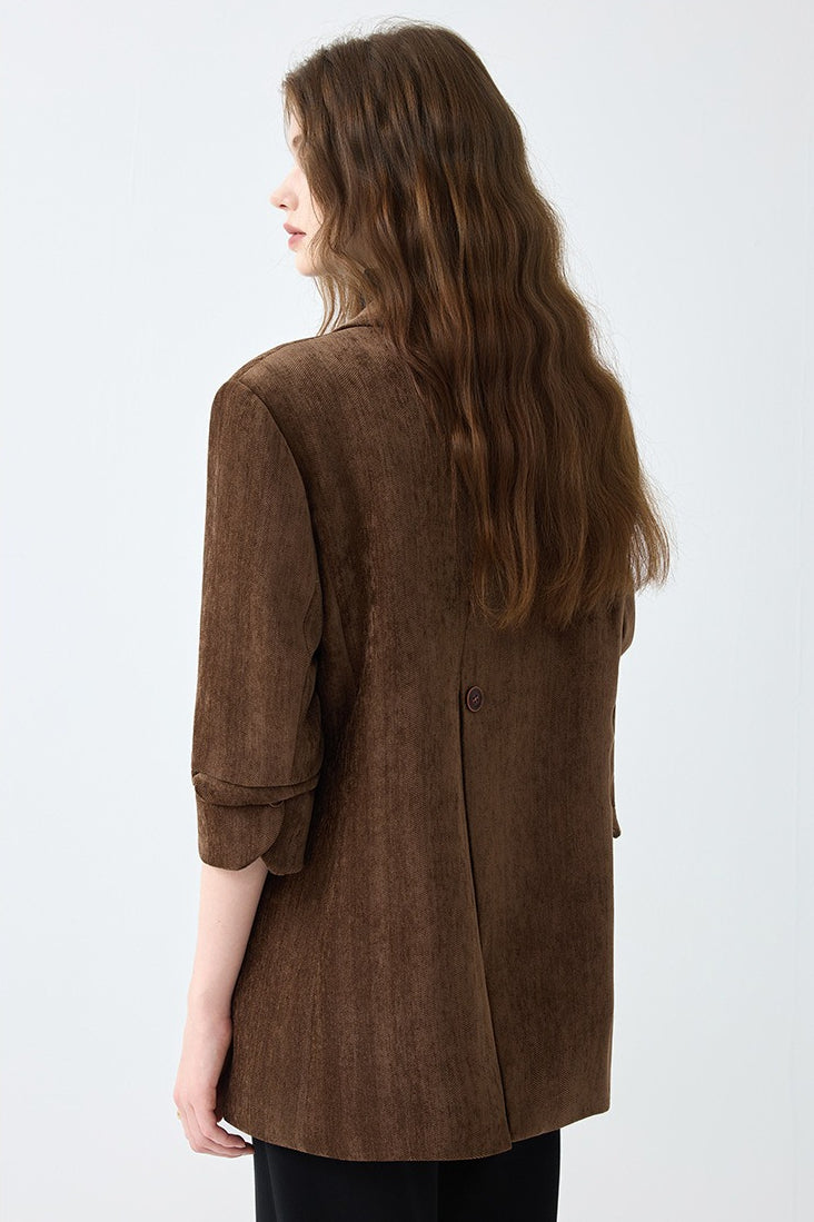 Vintage Solid Color Blazer