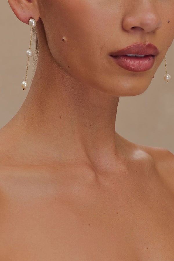 Pearl and Flower Earrings