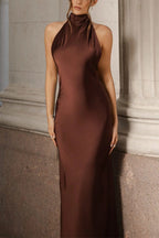 Satin Backless Sleeveless Dress
