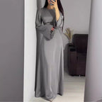 Elegant Silk Solid Color Maxi Dress