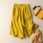 Cotton linen draped semi-elastic lounge pants
