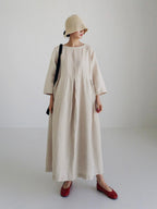 Isabel Timeless Loose Linen Dresses with Side Pockets Designer Dress Edit