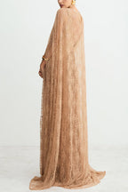 Carissa Floral Lace High Low Maxi Cape