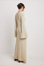 Beige Maxi Sweater Dress