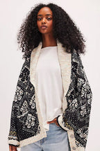Casual Single Breasted V Neck Square Knit Cardigan