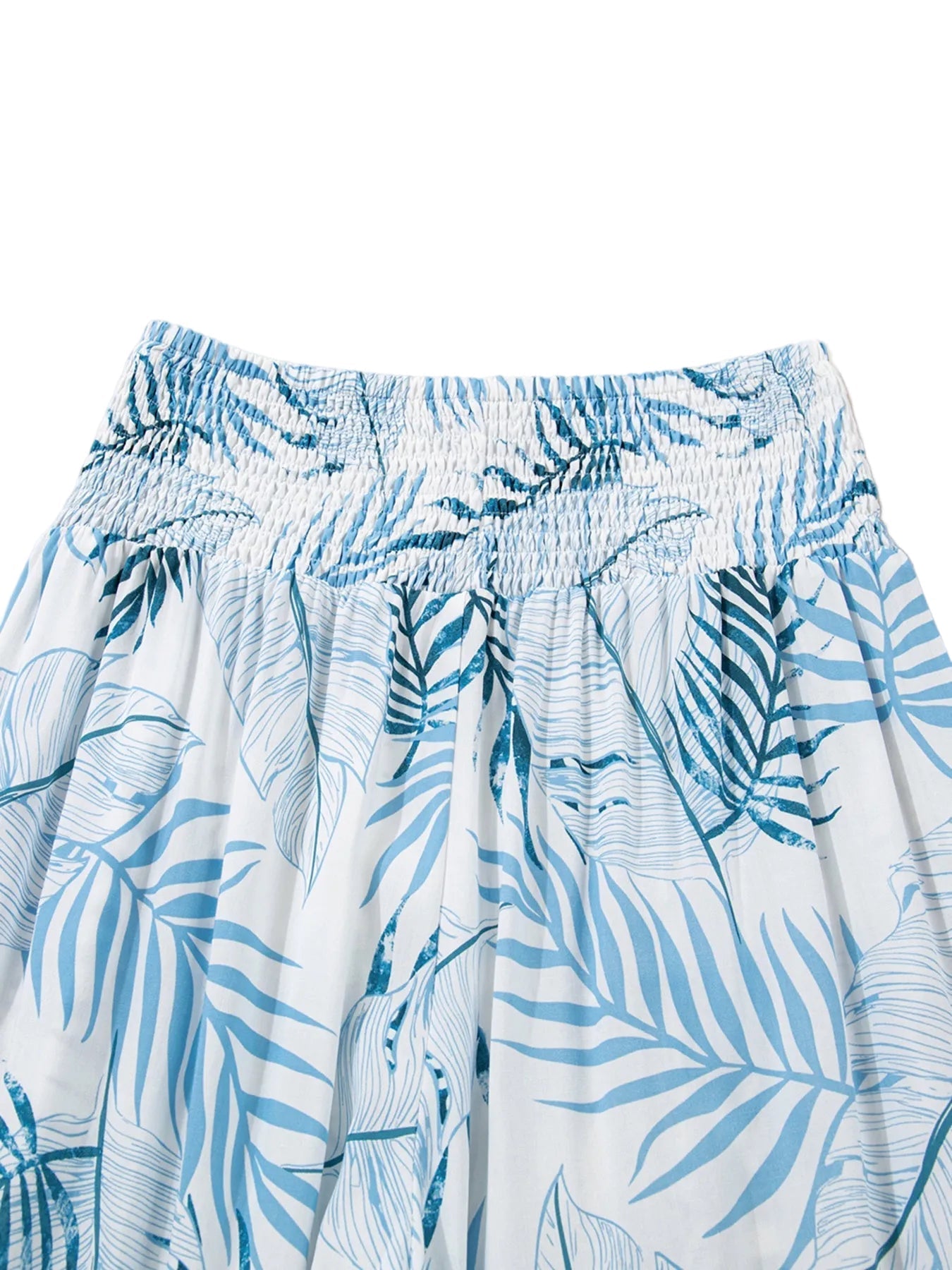 Tropical Wide Leg Pants | Shirred Waist Women__ Style