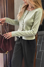 Casual Knit Button Front Sweater