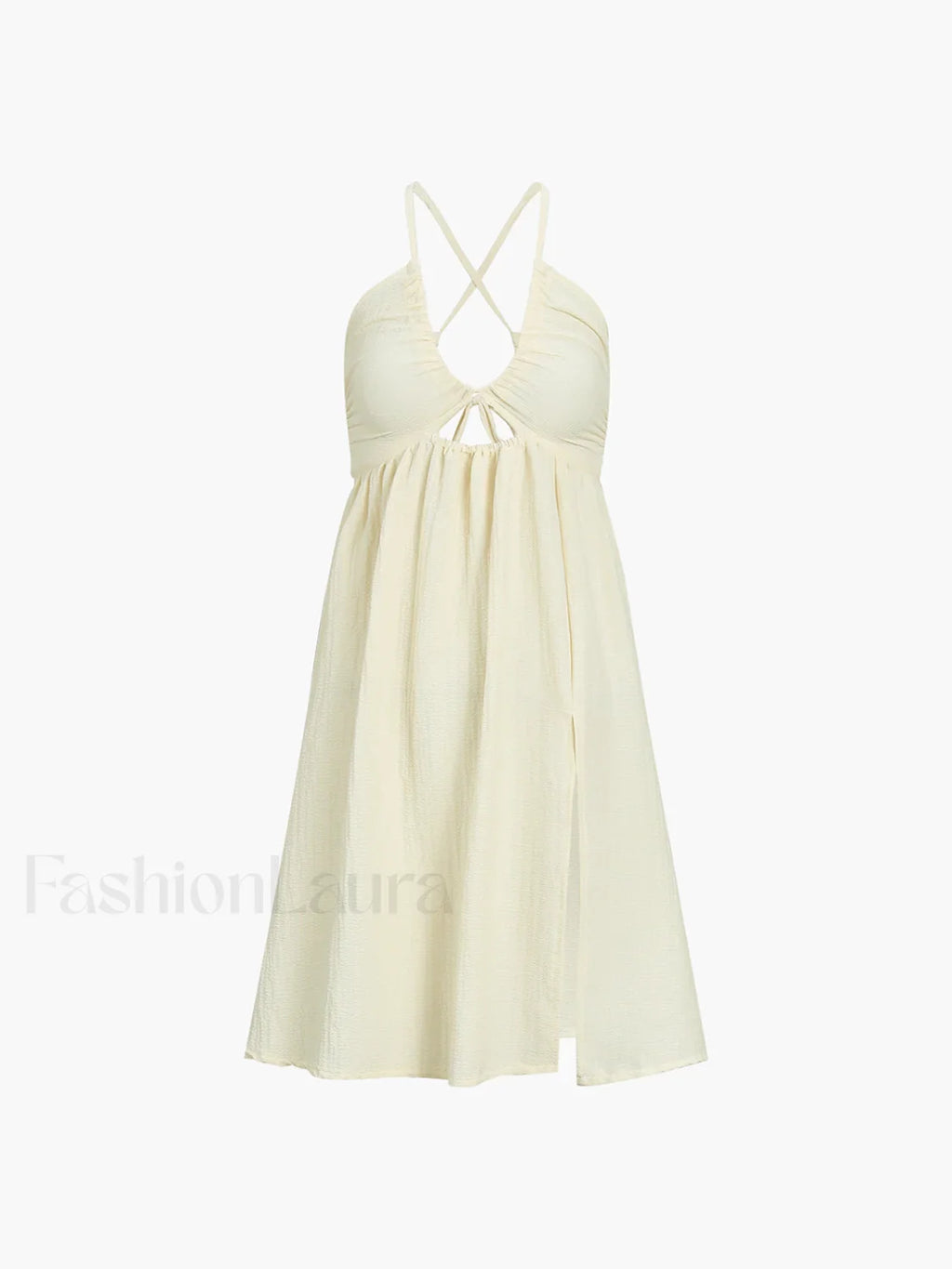 Backless Criss Cross Split Midi Dress