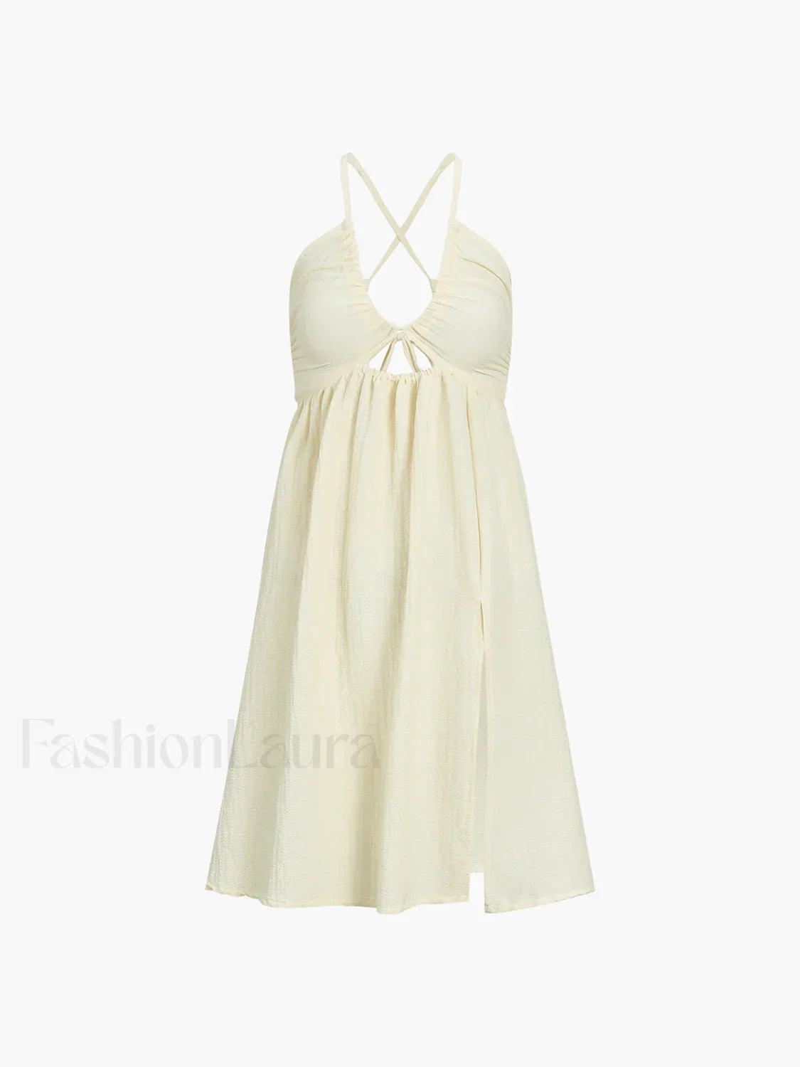 Backless Criss Cross Split Midi Dress