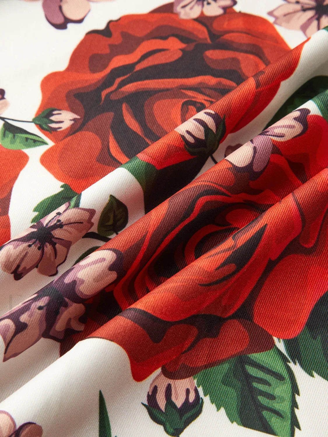 Red Backless Floral Long Dress