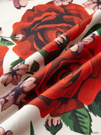 Red Backless Floral Long Dress