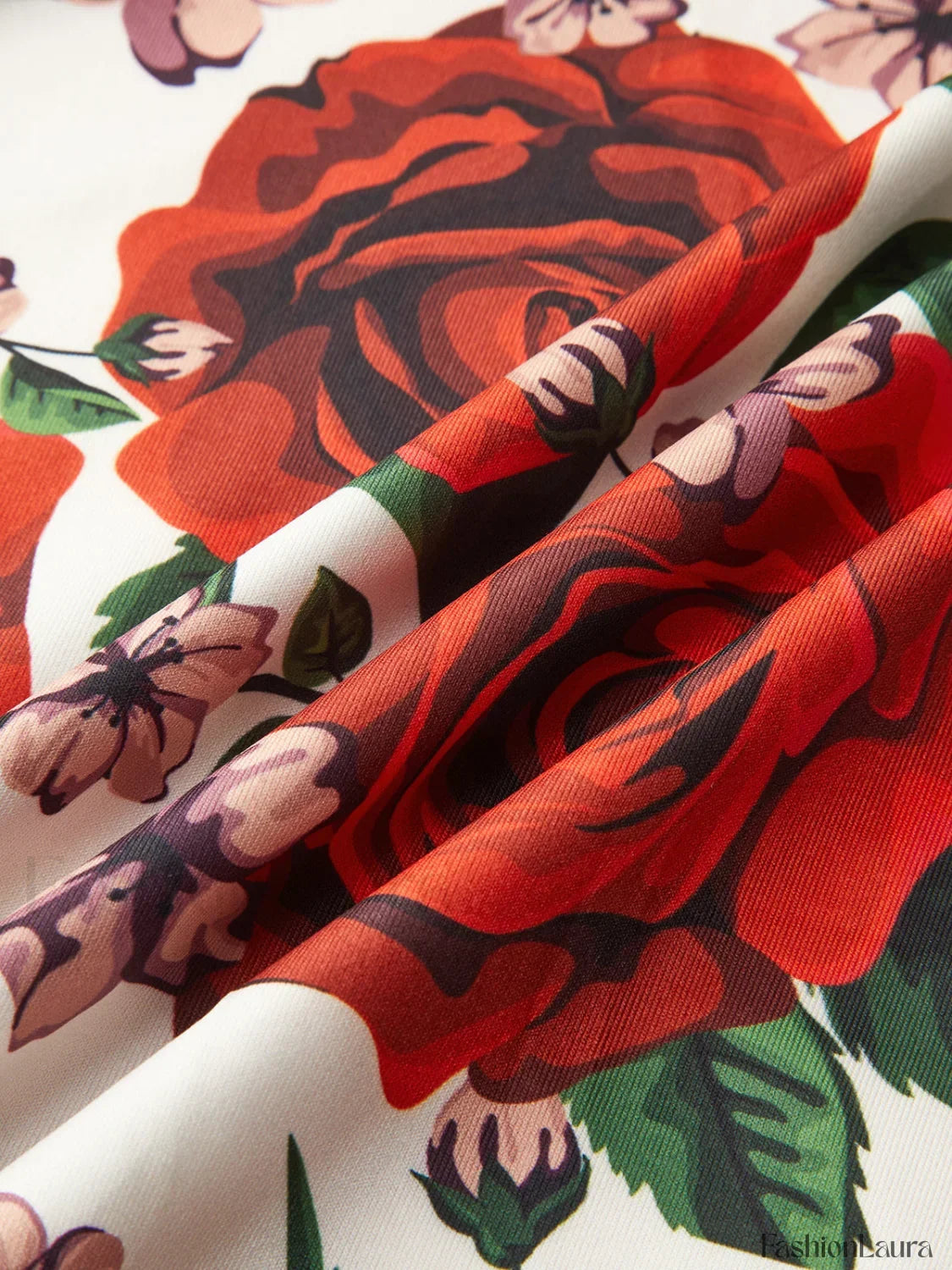 Red Backless Floral Long Dress