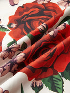 Red Backless Floral Long Dress