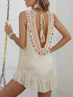 Backless Hollow-Out Boho Dress