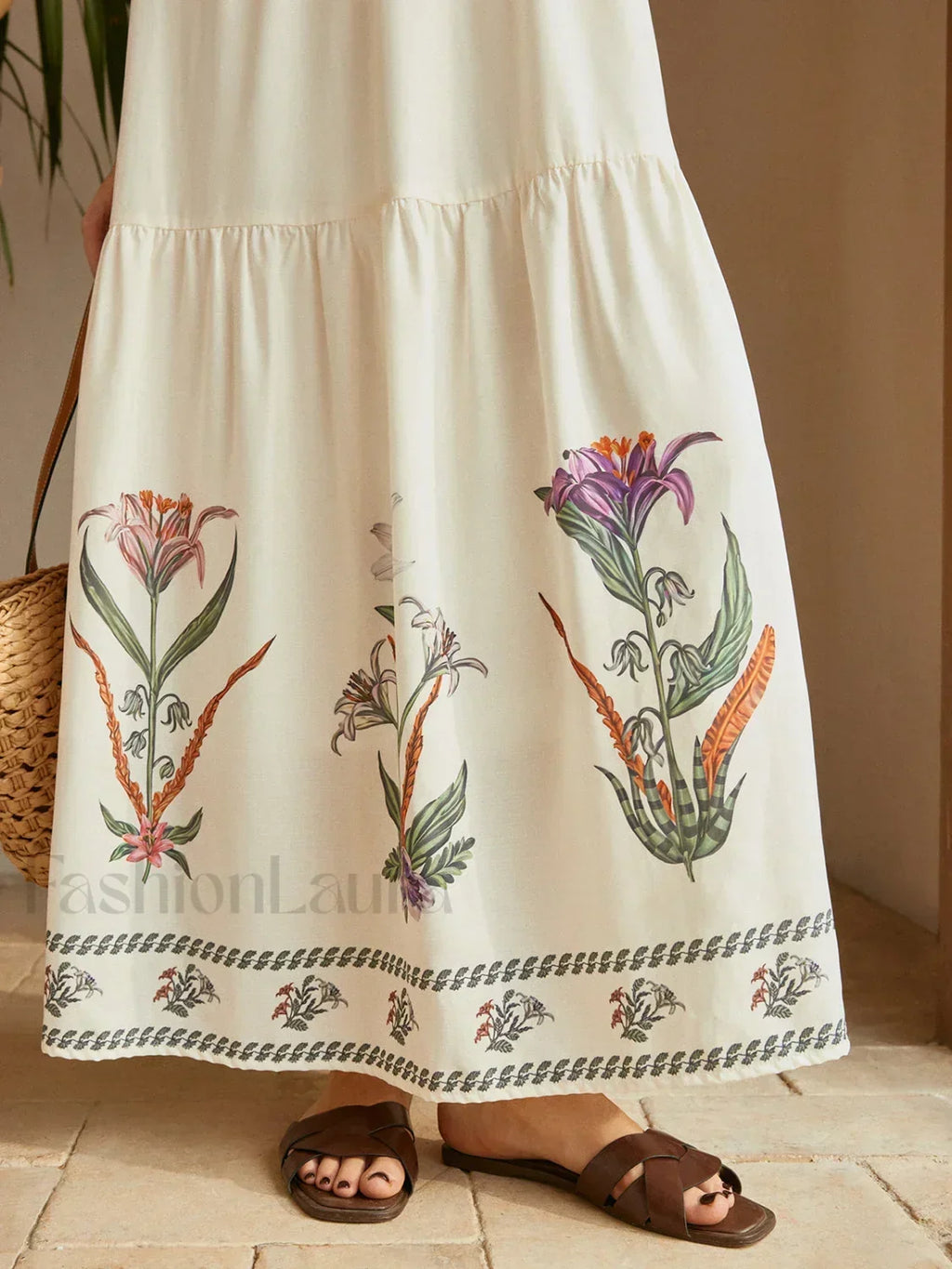 Multicolor Backless Pleated Floral Dress