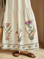 Multicolor Backless Pleated Floral Dress
