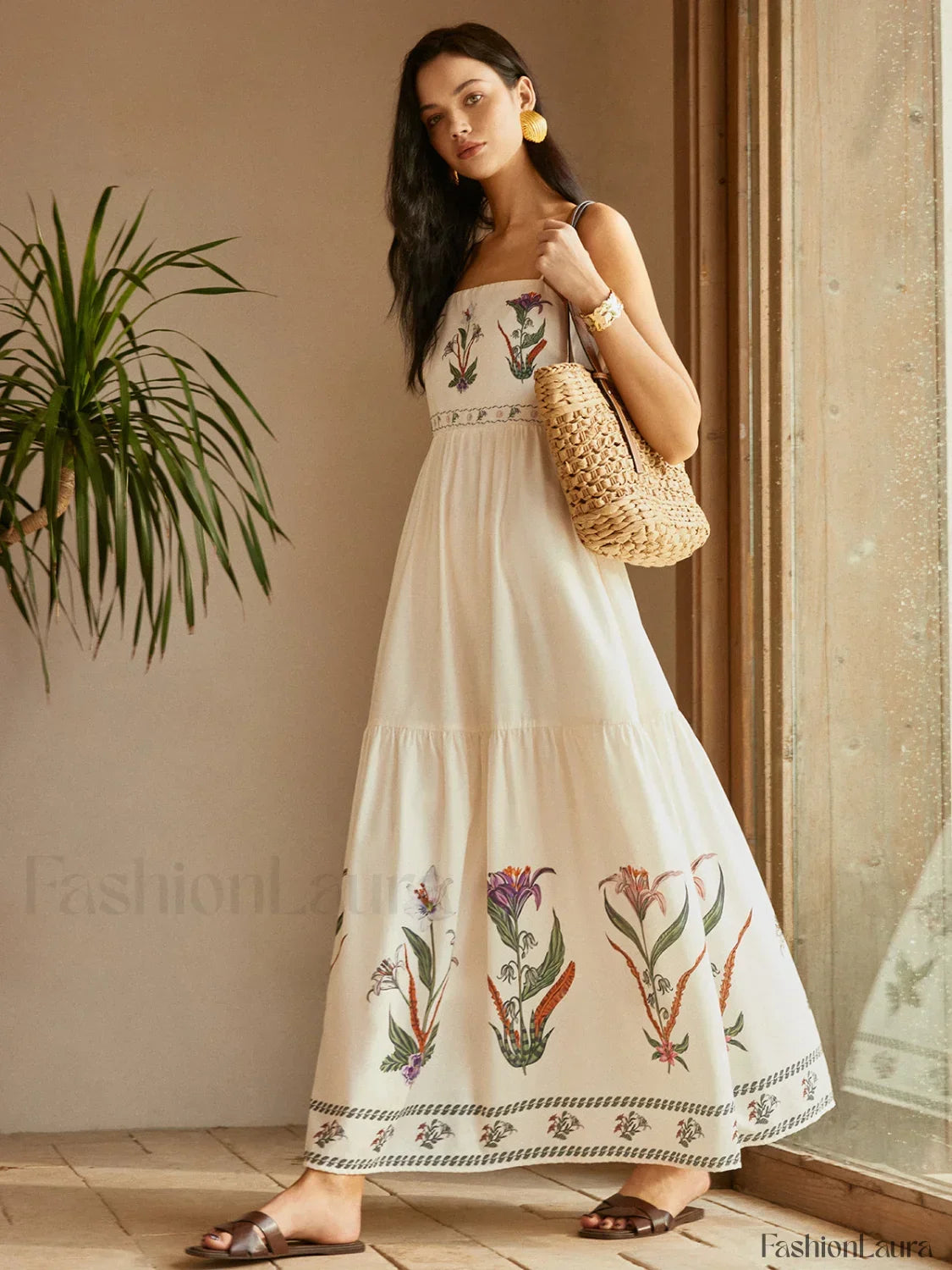 Multicolor Backless Pleated Floral Dress