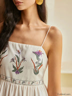 Multicolor Backless Pleated Floral Dress