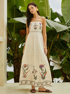 Multicolor Backless Pleated Floral Dress