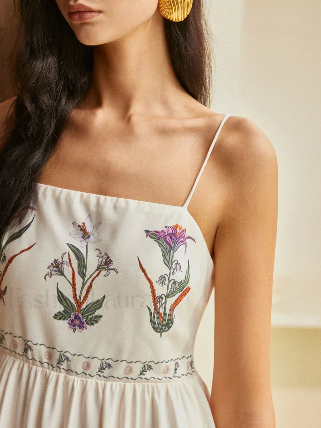 Multicolor Backless Pleated Floral Dress