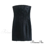 Backless Strapless Sleeveless Sexy Bodycon Mini Dress