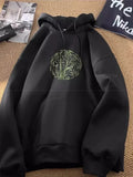 Bamboo Pattern Print Casual Y2K Hoodie