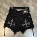 Bandage Tall Waist Denim Short