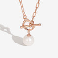 Baroque Pearl Toggle Pendant Cable Link Necklace