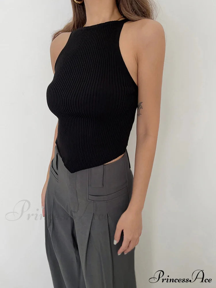 Basic Ribbed Graceful Sweater Vest