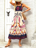 Printed Square Neck Midi Dress