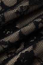 Black Lace Detail Bow Front Midi Dress