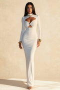 Cutout V Neck Long Sleeve Party Dress