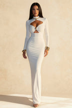 Cutout V Neck Long Sleeve Party Dress